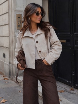 Trenchcoat cropjack beige