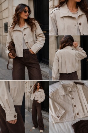 Cropped trenchcoat beige