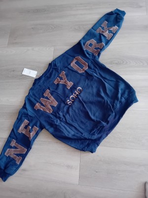 NY backtekst sweater blue