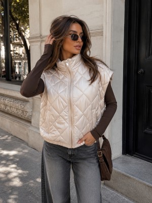 Fashion puffer bodywarmer beige 