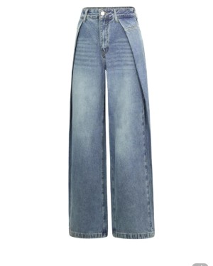 Musthave Wide leg jeans met vouw 