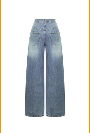 Musthave Wide leg jeans met vouw 