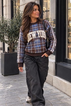New York geruit sweaters 
