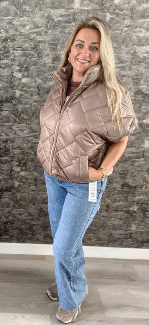 Fashion puffer bodywarmer taupe