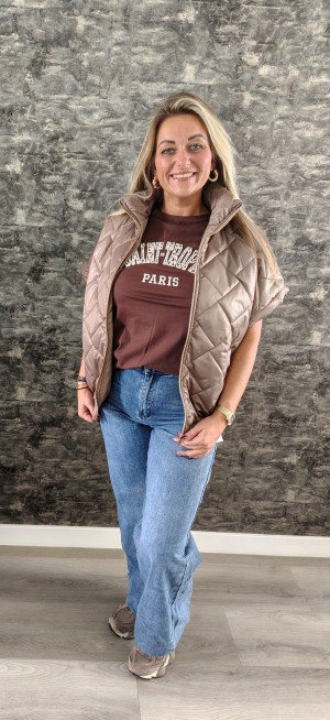 Fashion puffer bodywarmer taupe