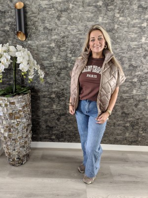 Fashion puffer bodywarmer taupe
