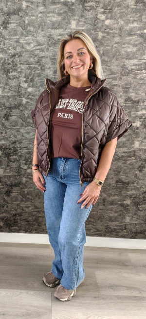 Fashion puffer bodywarmer choco