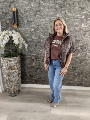 Fashion puffer bodywarmer choco