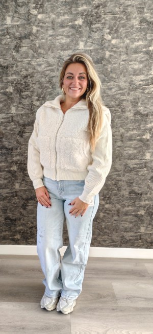 Teddy vest off white U 6421