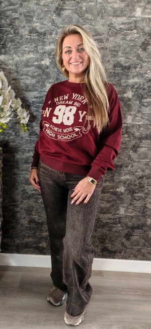 Bordeaux New York 98 sweater bordeaux rood