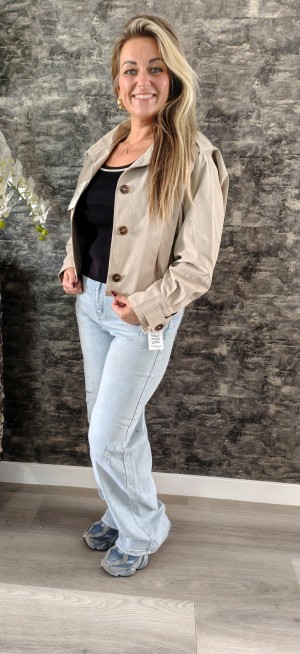 Trenchcoat cropjack beige