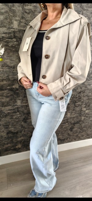 Trenchcoat cropjack beige