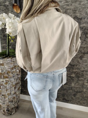 Trenchcoat cropjack beige