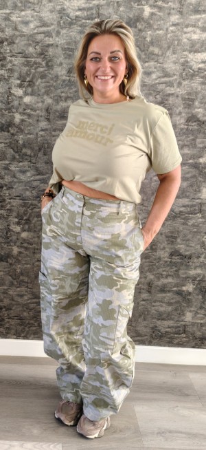 Shirt army color merci amour 