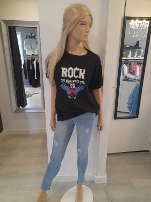 Shirt oversized zwart Rock 