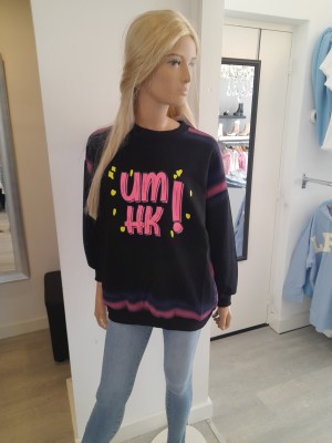 Sweater black/fluor pink 8147