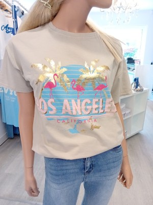 Shirt los Angeles palm beige