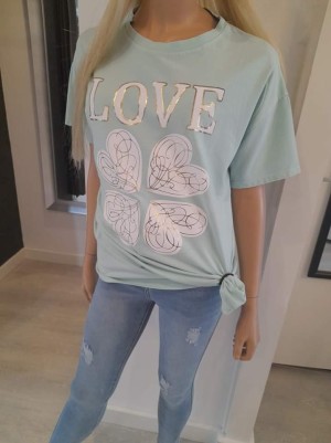 Shirt  love mintgroen