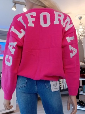 trui calofornia backtekst fuschia 