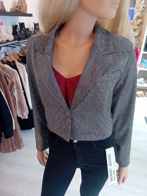 Kort.blazer jasje zilver 37589