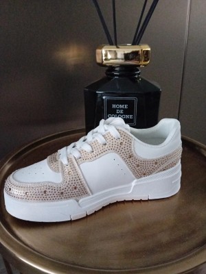 Sneaker wit gold strass LS 670