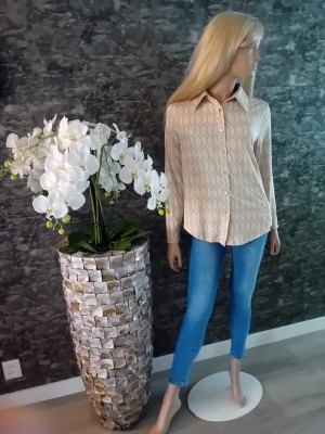 Blouse travelstof by swan beige H8350