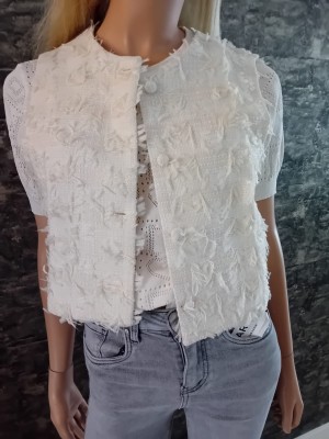 Gilet tweed white 1728