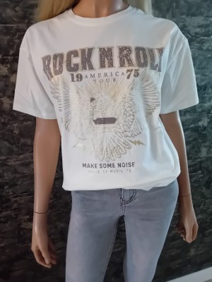  Shirt rock N roll oversized white  YO 65-38