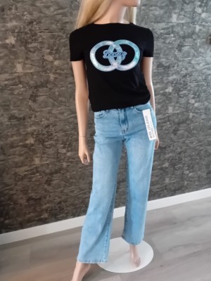 Shirt black/bleu print