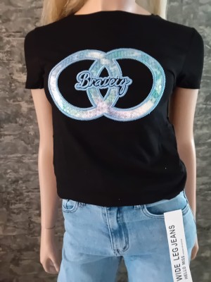 Shirt black/bleu print