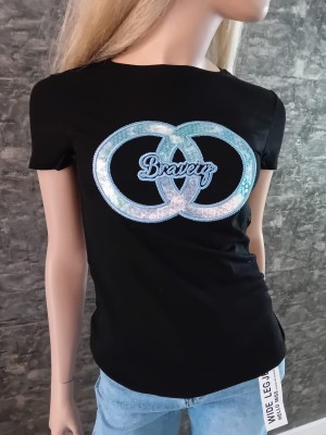 Shirt black/bleu print
