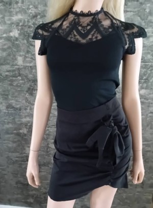Top zwart kant  elsa JMC19345