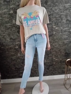 Shirt los Angeles palm beige