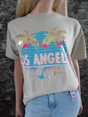 Shirt los Angeles palm beige