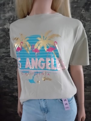 Shirt los Angeles palm beige