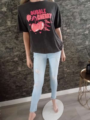 Bubble cherry shirt/tee antracietgrijs 801625