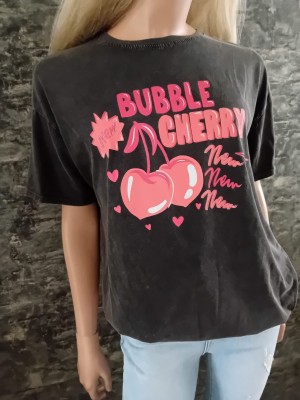 Bubble cherry shirt/tee antracietgrijs 801625