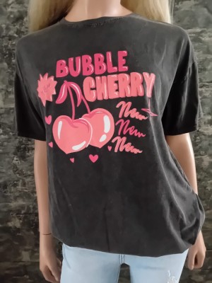 Bubble cherry shirt/tee antracietgrijs 801625