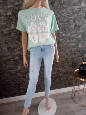 Shirt  love mintgroen