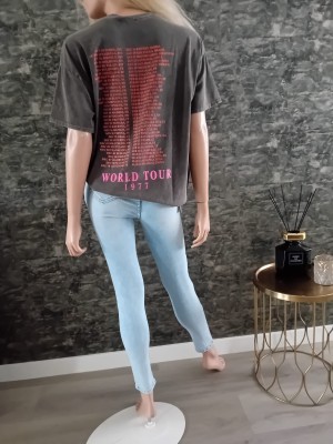 Shirt worldtour backprint antraciet grijs 801594