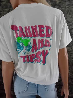 Tipsy cocktail shirt/tee wit 801639
