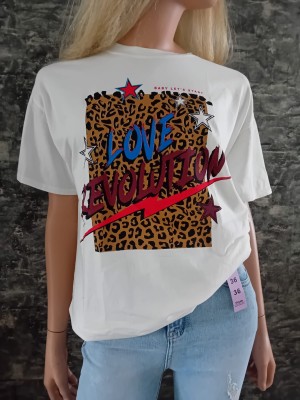 Oversized Love revolution panterprintje