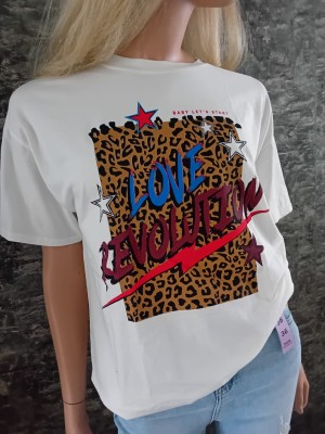 Oversized Love revolution panterprintje
