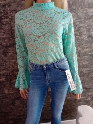 lace top ruchel  turquoise 