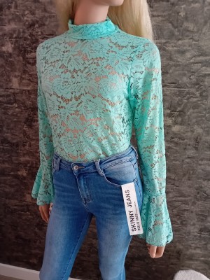 lace top ruchel  turquoise 1429
