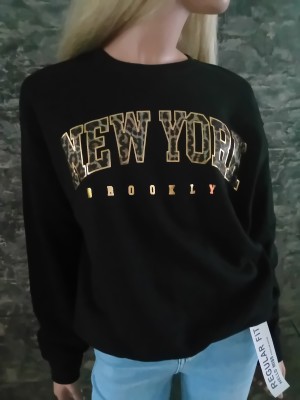  Sweater newyork panterprint zwart