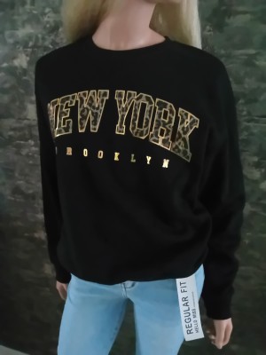  Sweater newyork panterprint zwart