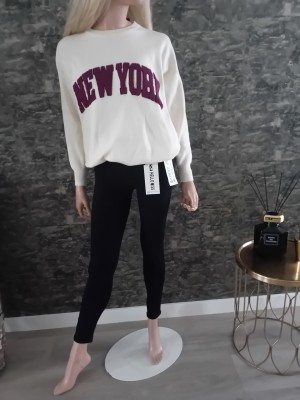 Trui new York teddy off white bordeaux 