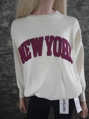 Trui new York teddy off white bordeaux 3831239