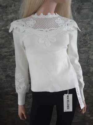 Trui wit kant MCY05222 Elsa.m by may